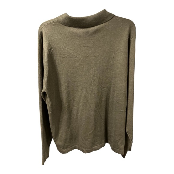 NWT Magaschoni Olive Green Long Sleeve Shirt Size M - Picture 2 of 6